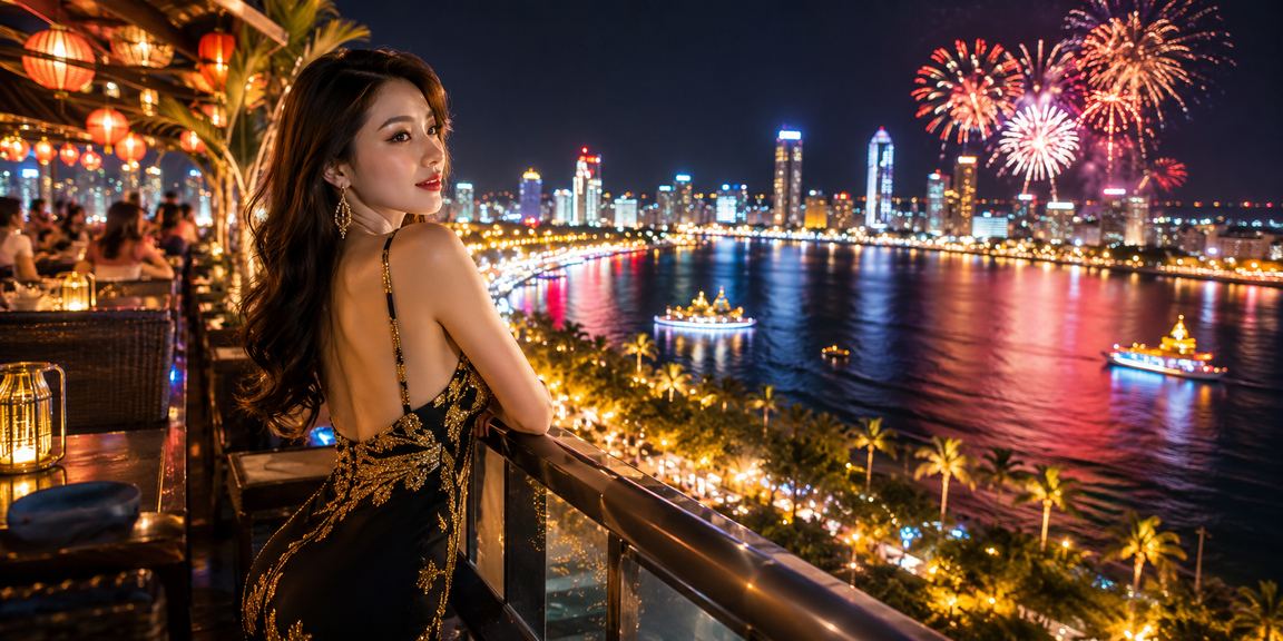 Không khí giải trí casino sôi động tại bãi biển gần Sài Gòn buổi tối